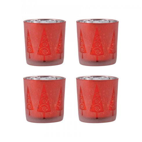 Elk Modern Trees Modern Tree Votives (Set of 2) in Red Finish Model: 209215