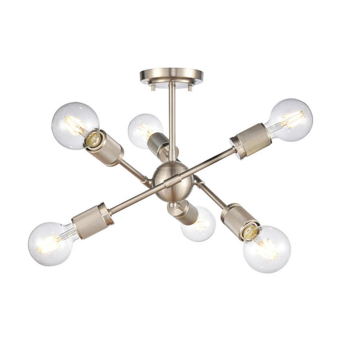 Elk Module SEMI FLUSH MOUNT in Satin Nickel Finish Model: 47666/6