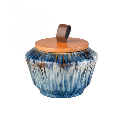 Elk Mulry Jar Set of 3 Green in Prussian Blue Glazed Model: S0037-11348/S3