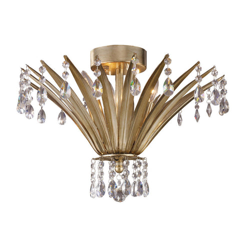 Elk Naples 3 Light FLUSH MOUNT in Antique Silver Leaf Finish Model: 3920/3