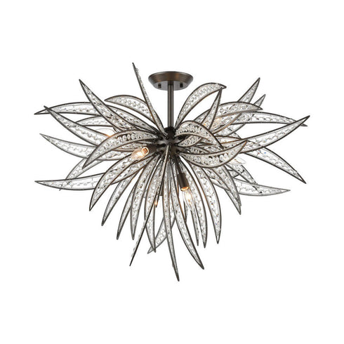 Elk Naples SEMI FLUSH MOUNT in Dark Graphite Finish Model: 16363/8