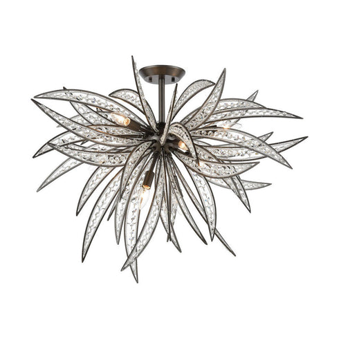 Elk Naples SEMI FLUSH MOUNT in Dark Graphite Finish Model: 16363/8