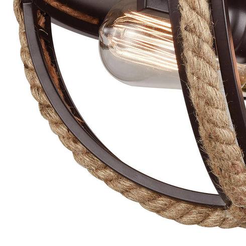 Elk Natural Rope FLUSH MOUNT in Oil Rubbed Bronze Finish Model: 63062-2