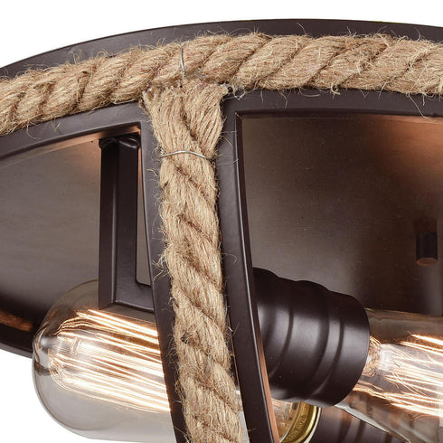 Elk Natural Rope FLUSH MOUNT in Oil Rubbed Bronze Finish Model: 63062-2