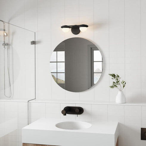 Elk Nelly 14 Inch Wide 2 Light Vanity Light in Matte Black Model: 81591/LED