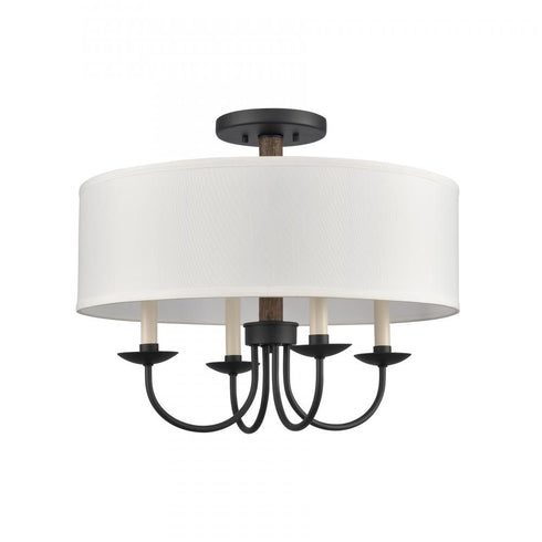 Elk Neville 20 Inch Wide 4 Light Semi Flush Mount Charcoal Black Model: 89704/4