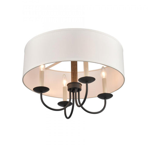 Elk Neville 20 Inch Wide 4 Light Semi Flush Mount Charcoal Black Model: 89704/4