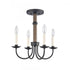 Elk Neville 20 Inch Wide 4 Light Semi Flush Mount Charcoal Black Model: 89704/4