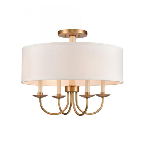 Elk Neville 20 Inch Wide 4 Light Semi Flush Mount Natural Brass Model: 89714/4