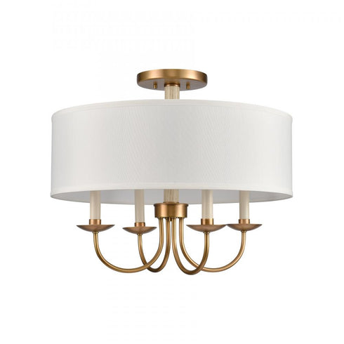 Elk Neville 20 Inch Wide 4 Light Semi Flush Mount Natural Brass Model: 89714/4