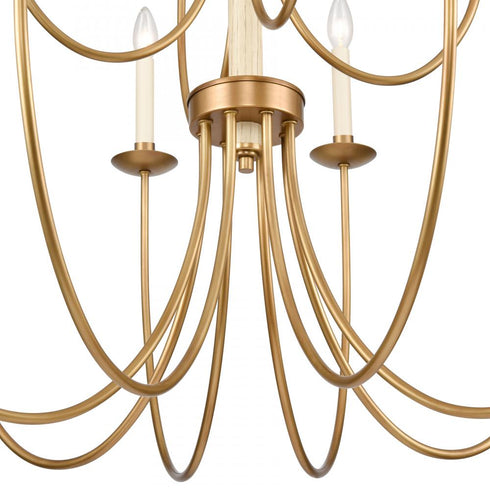 Elk Neville 34 Inch Wide 12 Light Chandelier Natural Brass Model: 89719/8+4
