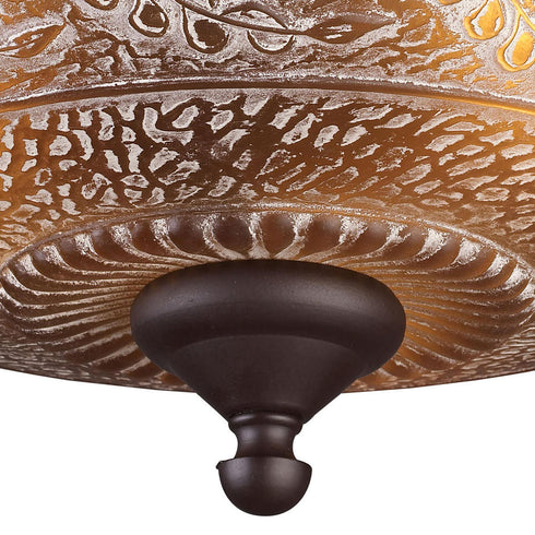Elk Norwich SEMI FLUSH MOUNT in Oiled Bronze Finish Model: 66191-3