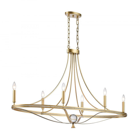 Elk Noura 46.5'' Wide 6 Light Linear Chandelier Model: 69486/6
