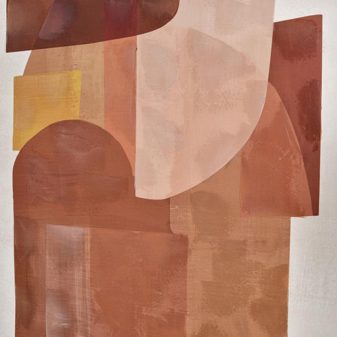 Elk Ochre Abstract Ochre Framed Abstract Wall Art in Rust Finish Model: S0016-11340