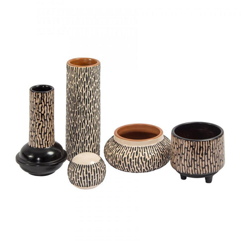 Elk Ofelia Vase Tall Black in White Finish Model: H0517-10720