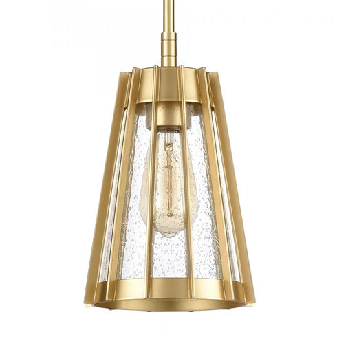 Elk Open Louvers 6.75 Inch Wide 1 Light Mini Pendant in Champagne Gold Model: 82104/1