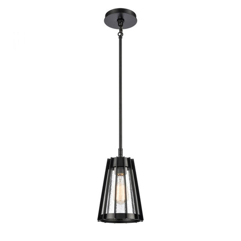 Elk Open Louvers 6.75 Inch Wide 1 Light Mini Pendant in Matte Black Model: 82114/1