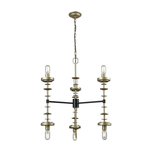 Elk Orion 6 Light CHANDELIER in Antique Gold Leaf Oil Rubbed Bronze Oil Rubbed Bronze Finish Model: D3603