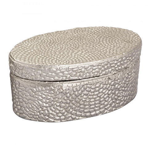 Elk Oval Pebble Box Large Nickel in Antique Nickel Finish Model: H0807-10658