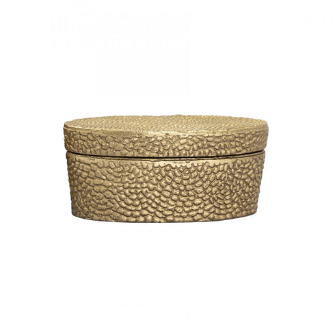 Elk Oval Pebble Box Small Brass in Antique Brass Finish Model: H0807-10657