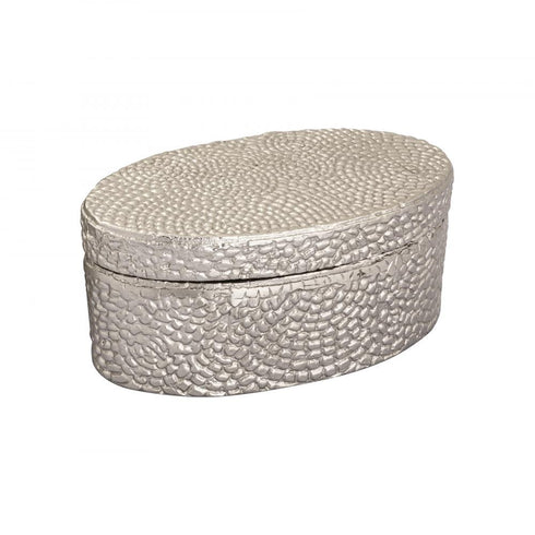 Elk Oval Pebble Box Small Nickel in Antique Nickel Finish Model: H0807-10659