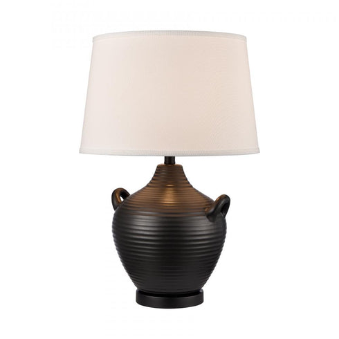 Elk Oxford 25 Inch High 1 Light Table Lamp Black in Gloss Black Finish Model: S0019-10344