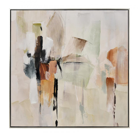 Elk Pastel Abstract Framed Wall Art in Ivory Finish Model: S0016-10170