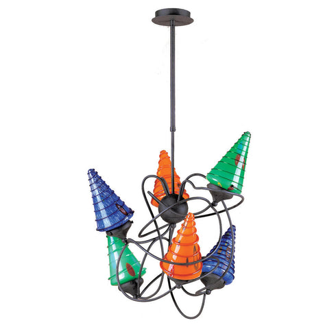 Elk Pazzo 6 Light CHANDELIER in Satin Nickel Finish Model: 123-6M