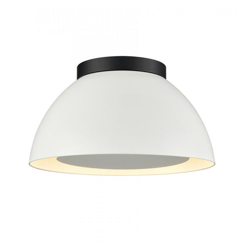 Elk Pelham 10 Inch Wide 2 Light Flush Mount Matte Black with Matte White Model: 52303/2