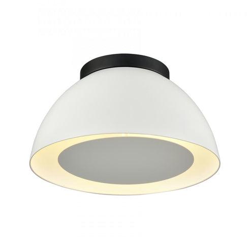 Elk Pelham 10 Inch Wide 2 Light Flush Mount Matte Black with Matte White Model: 52303/2