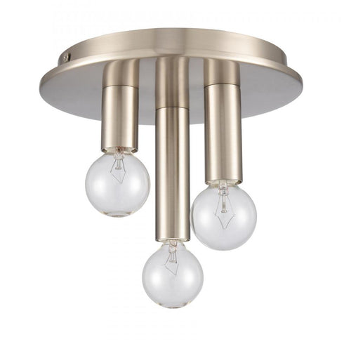 Elk Pepper 8 Inch Wide 3 Light Flush Mount in Brushed Nickel Model: EC89843/3