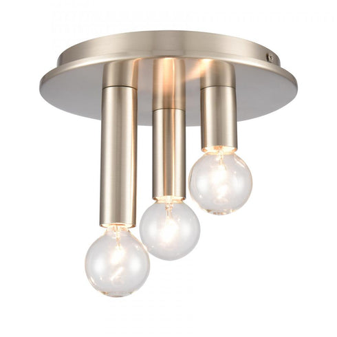 Elk Pepper 8 Inch Wide 3 Light Flush Mount in Brushed Nickel Model: EC89843/3