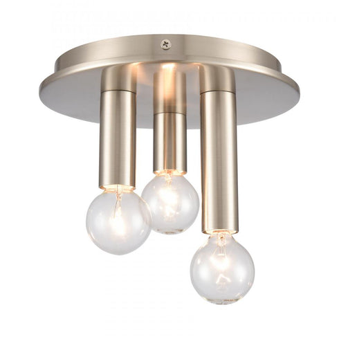 Elk Pepper 8 Inch Wide 3 Light Flush Mount in Brushed Nickel Model: EC89843/3