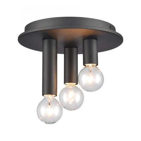 Elk Pepper 8 Inch Wide 3 Light Flush Mount in Matte Black Model: EC89833/3
