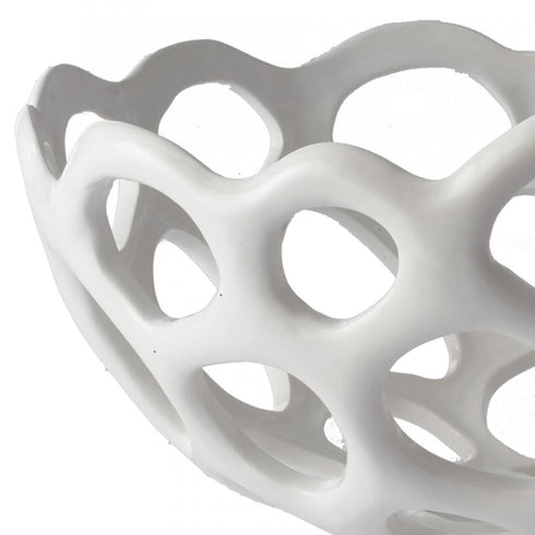 Elk Perforated Porcelian BOWL TRAY in White Finish Model: 724020