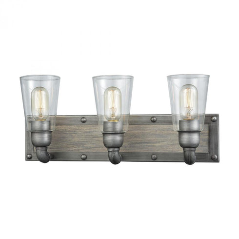 Elk Platform VANITY LIGHT in Weathered Zinc Finish Model: 14472/3