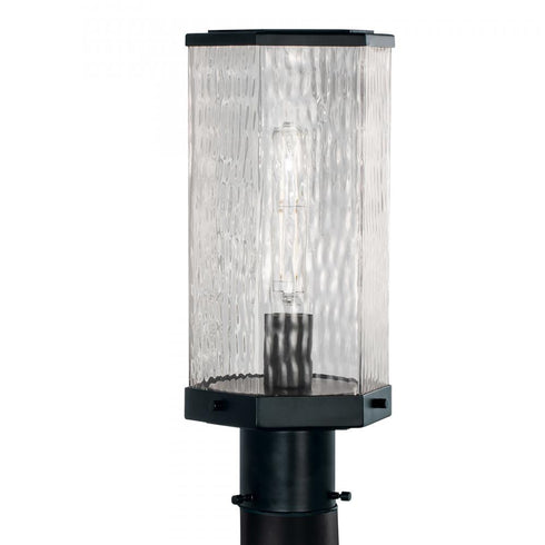 Elk Polygon 12.75 Inch High 1 Light Outdoor Post Light in Matte Black Model: 1177-MB-WAV