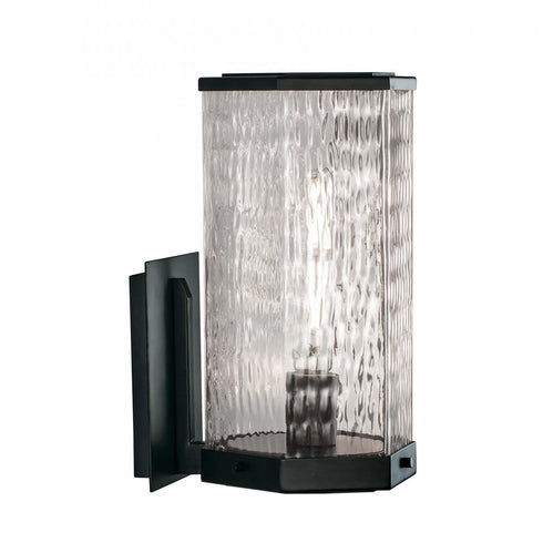 Elk Polygon 12.75 Inch High 1 Light Outdoor Sconce in Matte Black Model: 1176-MB-WAV