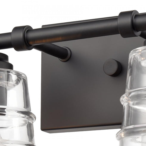 Elk Pulsate 13 Inch Wide 2 Light Vanity Light in Matte Black Model: 67981/2