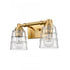 Elk Pulsate 13 Inch Wide 2 Light Vanity Light in Satin Brass Model: 67971/2