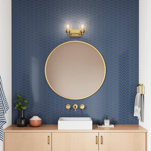 Elk Pulsate 13 Inch Wide 2 Light Vanity Light in Satin Brass Model: 67971/2