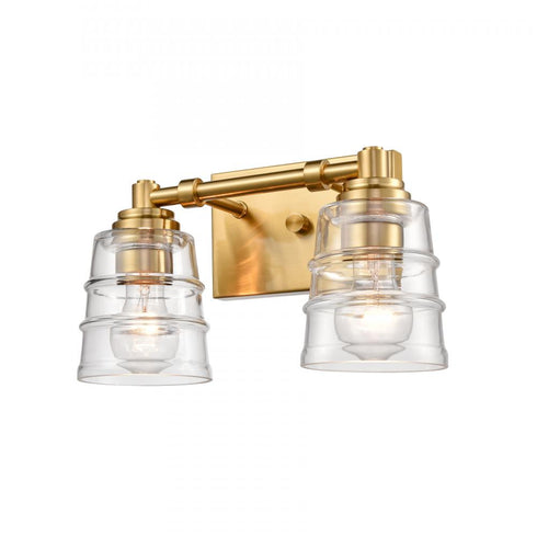 Elk Pulsate 13 Inch Wide 2 Light Vanity Light in Satin Brass Model: 67971/2
