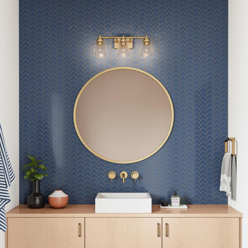 Elk Pulsate 21.5 Inch Wide 3 Light Vanity Light in Satin Brass Model: 67972/3