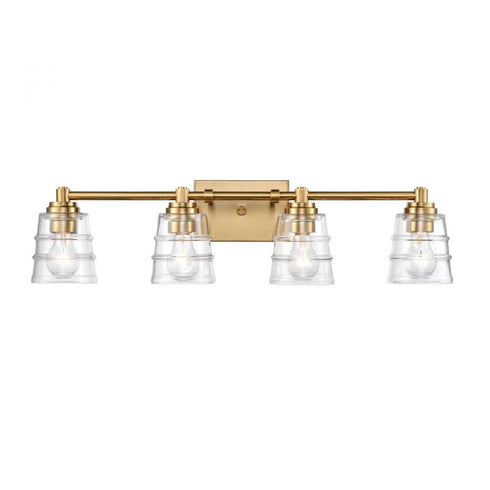 Elk Pulsate 30.25 Inch Wide 4 Light Vanity Light in Satin Brass Model: 67973/4