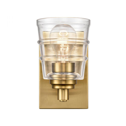 Elk Pulsate 4.5 Inch Wide 1 Light Vanity Light in Satin Brass Model: 67970/1