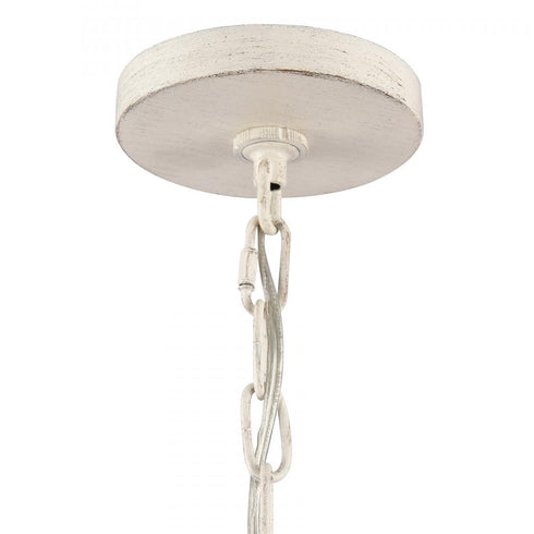 Elk Quinn 30 Inch Wide 6 Light Chandelier in Antique White Model: EC89688/6