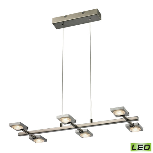 Elk Reilly 6 Light CHANDELIER in Brushed Aluminum Brushed Nickel Brushed Nickel Finish Model: 54017/6