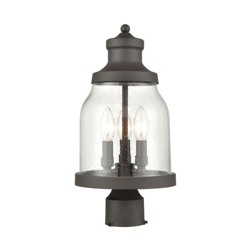 Elk Renford 3 Light POST MOUNT in Architectural Bronze Finish Model: 45424/3