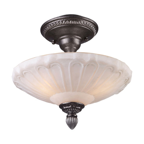 Elk Restoration SEMI FLUSH MOUNT in Dark Silver Finish Model: 66092-3
