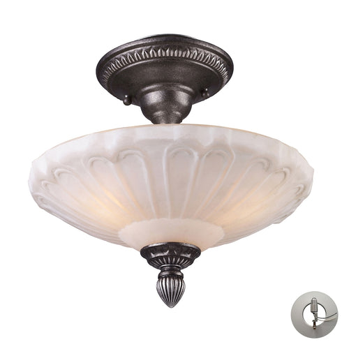 Elk Restoration SEMI FLUSH MOUNT in Dark Silver Finish Model: 66092-3-LA